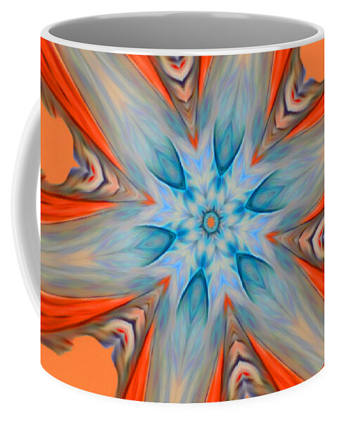 Digital Coffee Mug featuring the digital art Flower Burst Abstract by Ronald Mills