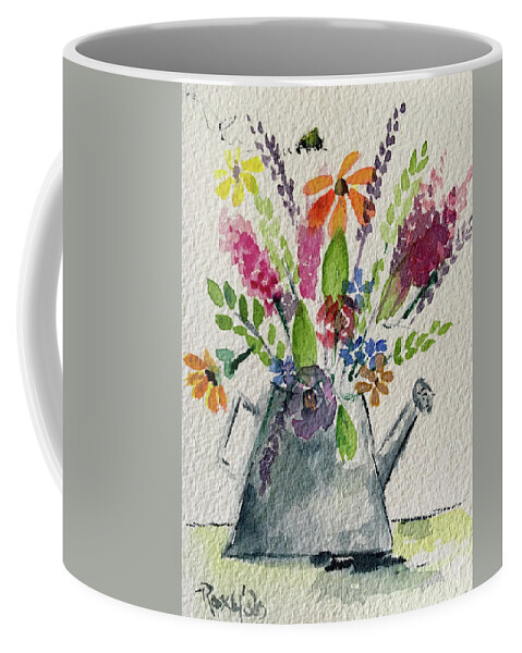 Flowers Coffee Mug featuring the painting Flower Buzz by Roxy Rich