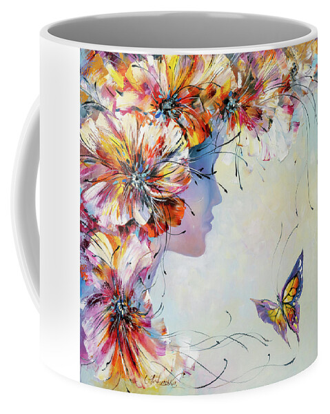 Flower Girl Painting Fairy Girl Art Fantasy Oil Painting Butterfly Wall Art Girl  Birthday Gift Coffee Mug by BilykArt - Fine Art America
