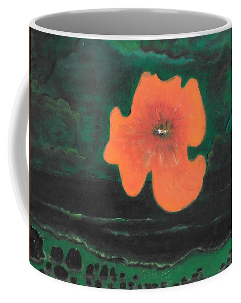 Supermoon Coffee Mug featuring the painting Flower Moon by Esoteric Gardens KN