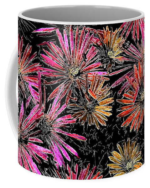 Flowers Coffee Mug featuring the digital art Flower Power Long by Terry Cork