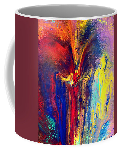  Coffee Mug featuring the painting Flowering Fireworks by Rein Nomm