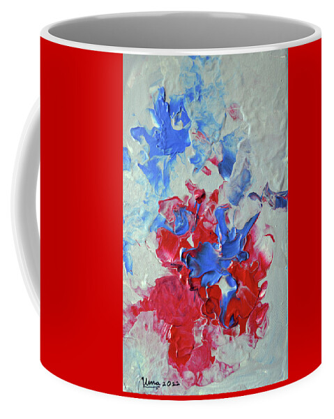 Flowers Coffee Mug featuring the painting Flowers - Abstract Fluid Acrylic 7 by Uma Krishnamoorthy