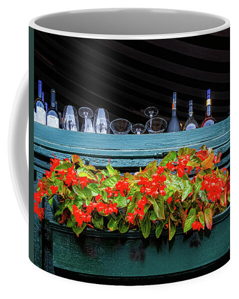 Tom Singleton Photography Coffee Mug featuring the photograph Flowers And Bottles by Tom Singleton