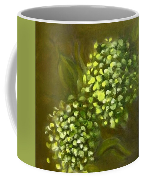 Hydrangea Coffee Mug featuring the painting Flowers from my Garden by Juliette Becker