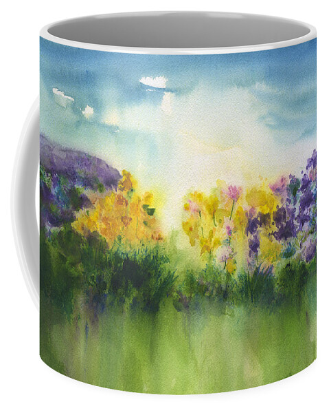 Flowers In Bunches Coffee Mug featuring the painting Flowers In Bunches by Frank Bright