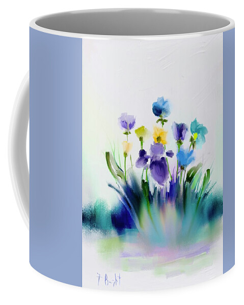 Ipad Painting Coffee Mug featuring the digital art Flowers N Water by Frank Bright