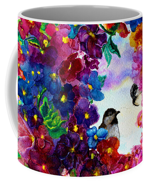 Beautiful Coffee Mug featuring the painting Flowery Love by Medea Ioseliani