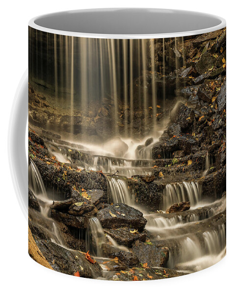 West Milton Falls Ohio Coffee Mug featuring the photograph Flowing Falls West Milton Ohio by Dan Sproul