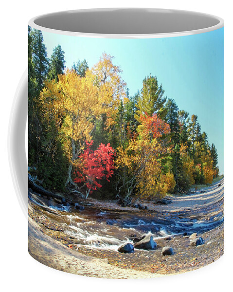 Usa Coffee Mug featuring the photograph Flowing Into Lake Superior by Robert Carter