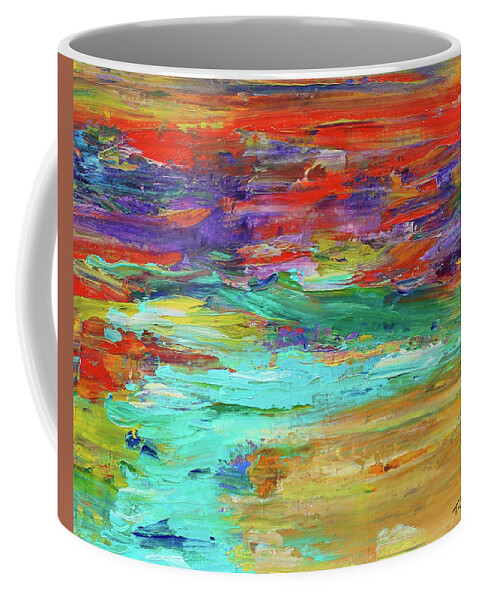 Mountain Stream Coffee Mug featuring the painting Flowing Stream by Teresa Moerer