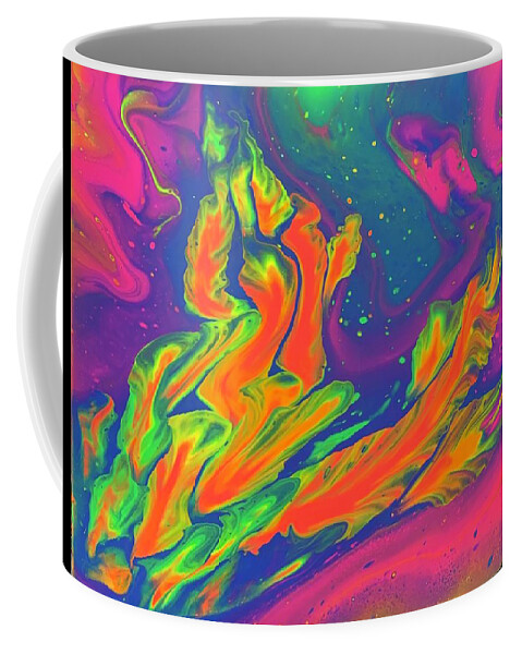 Neon Coffee Mug featuring the painting Aurora by Nicole DiCicco