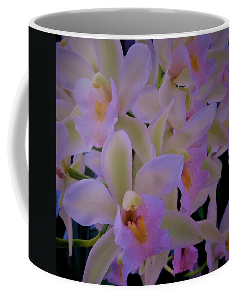 - Fluorescent Orchid Coffee Mug featuring the photograph - Fluorescent Orchid by THERESA Nye