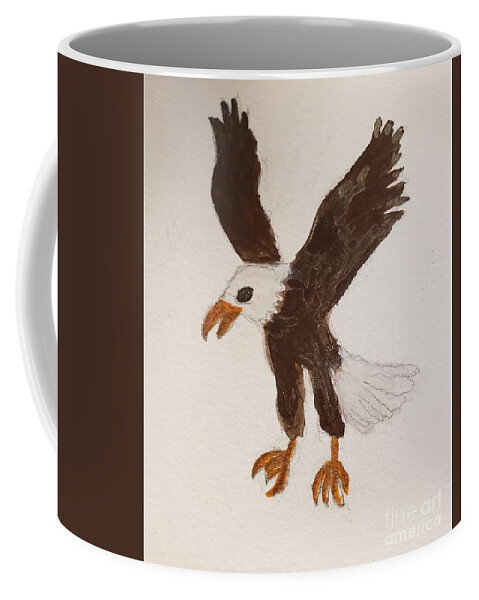 Eagle Coffee Mug featuring the painting Fly Above the Storm by Margaret Welsh Willowsilk