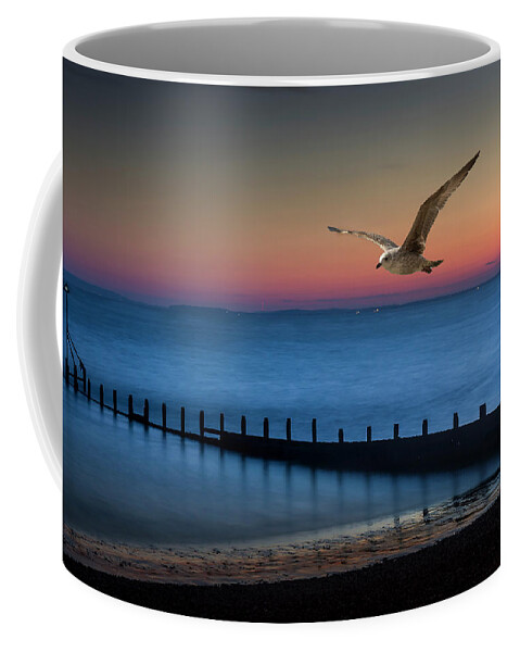 Seagull Coffee Mug featuring the photograph Fly Away by Chris Boulton