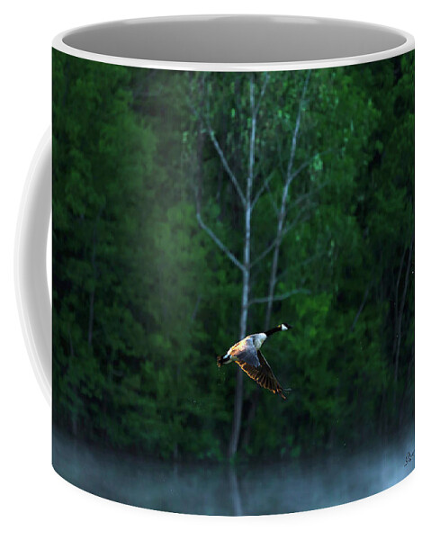 Goose Coffee Mug featuring the photograph Flying Geese by Dave Melear