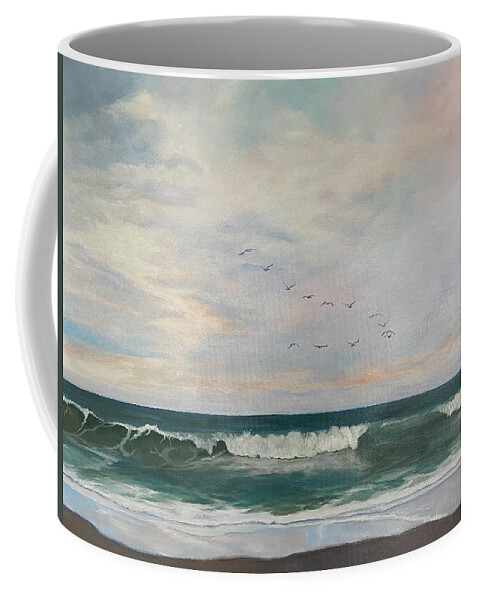 Beautiful Sky Coffee Mug featuring the painting Flying in Formation by Judy Rixom