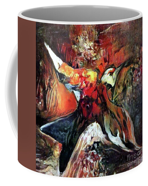 American Art Coffee Mug featuring the digital art Flying Solo 006 by Stacey Mayer by Stacey Mayer