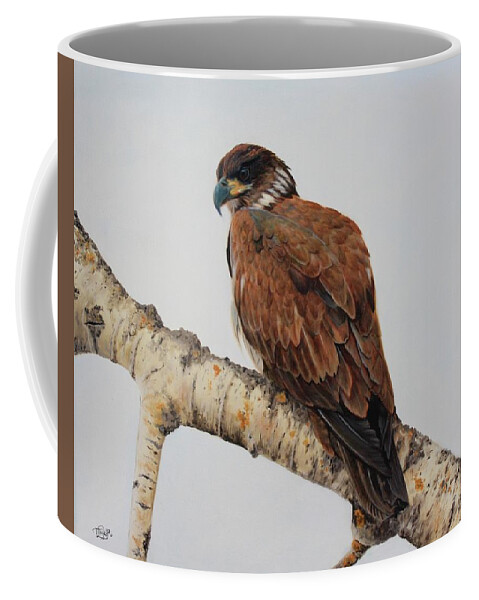 Juvenile Bald Eagle Coffee Mug featuring the painting Focused by Tammy Taylor