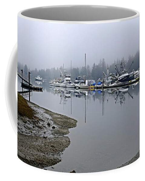 Harbor Coffee Mug featuring the photograph Fog On The Harbor by Bill TALICH