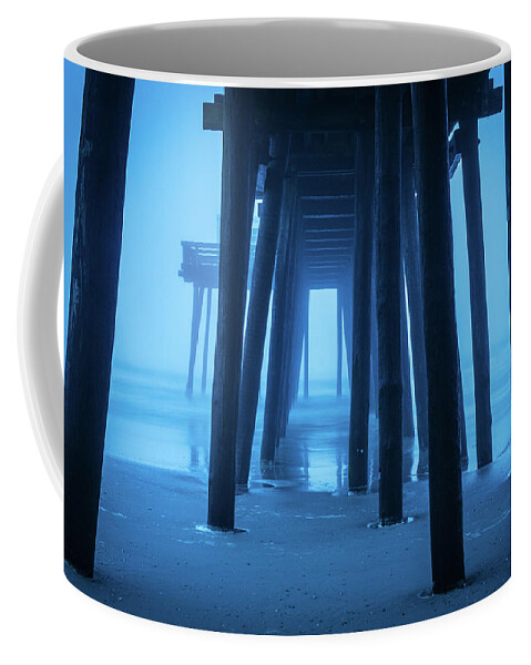 Ocean City Coffee Mug featuring the photograph Foggy Blue Ocean City Morning by Kristia Adams