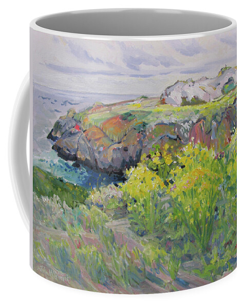 Fog Coffee Mug featuring the painting Foggy Day Duncan's Landing by John McCormick