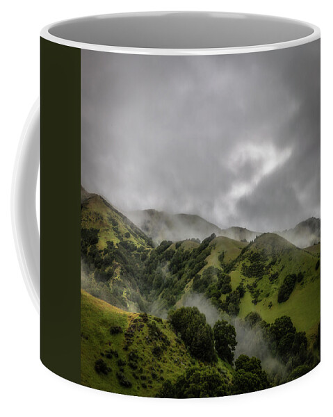 Foggy Hills Coffee Mug featuring the photograph Foggy Hills, Las Gallinas Valley by Donald Kinney