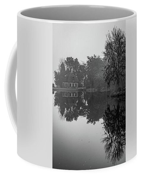 Middleton Place Plantation Coffee Mug featuring the photograph Foggy Morning Reflection 2 by Cindy Robinson