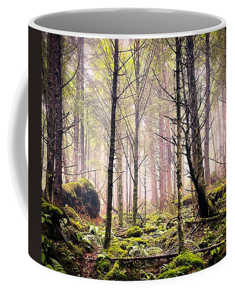 Fog Coffee Mug featuring the photograph Foggy woods by Bradley Morris