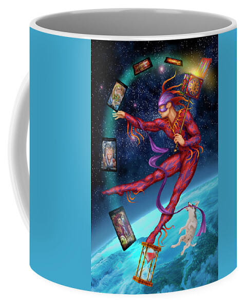  Coffee Mug featuring the digital art Fool, Legacy Of The Divine Tarot by Ciro Marchetti