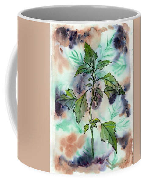 Plant Coffee Mug featuring the painting Forage. Lambsquarters by Tammy Nara
