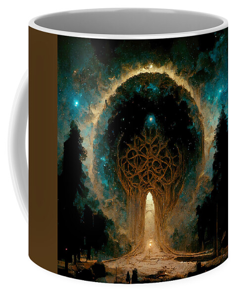 Forest Coffee Mug featuring the painting FOREST GATE III - oryginal artwork by Vart. by Vart