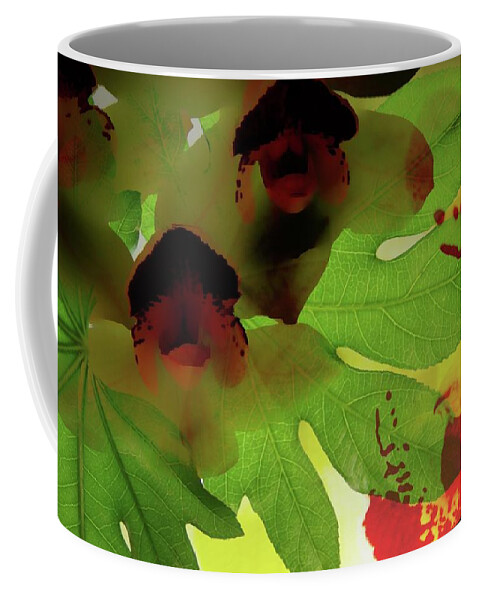 Leaves Orchids Green Forest Coffee Mug featuring the photograph Forest Green by Bobby Villapando