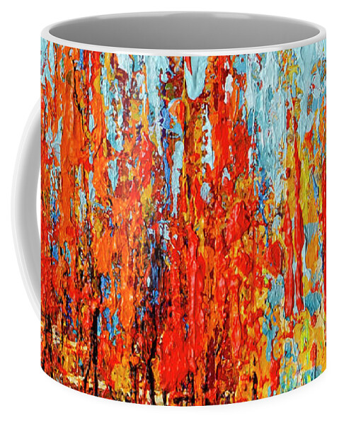 Redwood Forest Paintings In The Fall Coffee Mug featuring the painting Forest Painting in the Fall - Autumn Season by Patricia Awapara
