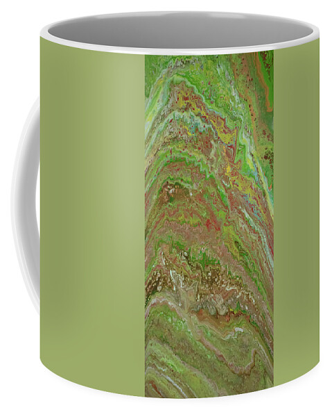 Green Coffee Mug featuring the mixed media Forest Pour by Aimee Bruno