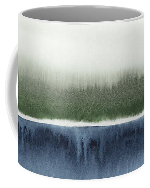 Navy Coffee Mug featuring the painting Forest Reflection I by Rachel Elise
