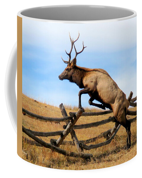 Elk Coffee Mug featuring the photograph Forever Free by Karen Shackles