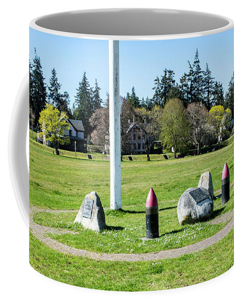 Fort Worden Flagpole Coffee Mug featuring the photograph Fort Worden Flagpole by Tom Cochran