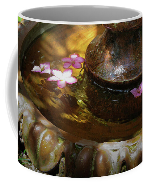 Fountain Coffee Mug featuring the photograph Fountain Petals by Vicky Edgerly