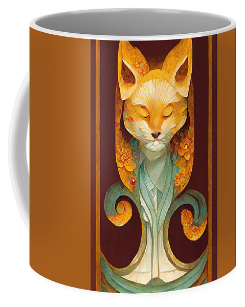 Fox Coffee Mug featuring the digital art Fox Dreams by Nickleen Mosher