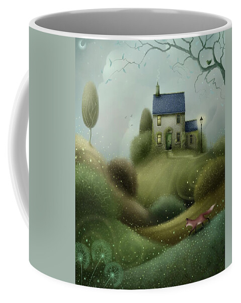 Wildlife Coffee Mug featuring the painting Fox Hollow by Joe Gilronan