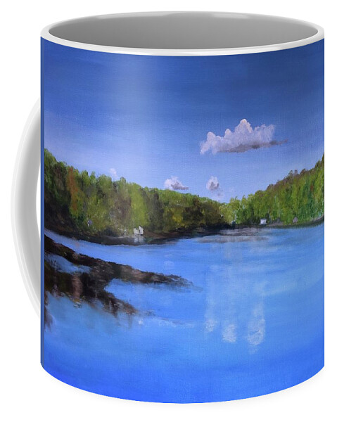 Lake Coffee Mug featuring the painting Fox Lake by Kate Conaboy