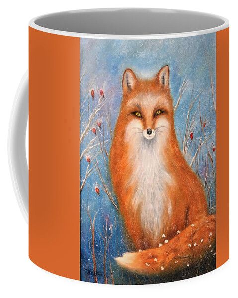 Wall Art Animals Fox  Red Fox Gloss Print Cards Of Original Painting Fox Double Page Postcard Of Original Painting White Envelope Greeting Cards Posters Coffee Mug featuring the photograph Fox by Tanya Harr