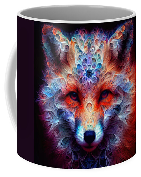 Fractal Coffee Mug featuring the photograph Fractal Elegance - The Vivid Red Fox by Bill and Linda Tiepelman