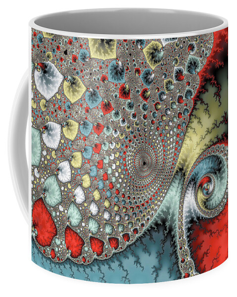 Fractal Coffee Mug featuring the digital art Fractal Floral Abstract Art by Matthias Hauser