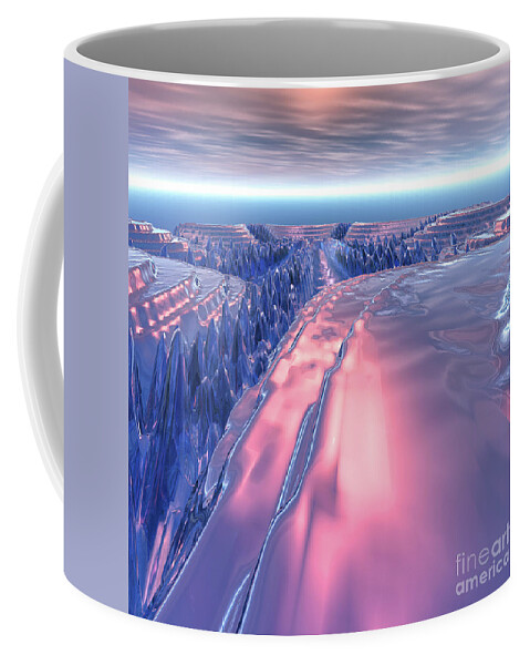 Glacier Coffee Mug featuring the digital art Fractal Glacier Landscape by Phil Perkins
