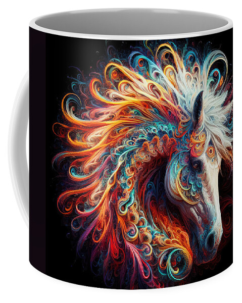 Horse Coffee Mug featuring the photograph Fractal Harmony of the Equine Spirit by Bill and Linda Tiepelman
