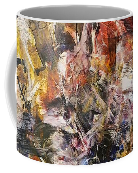 Mixed Media Abstract Coffee Mug featuring the painting Decay by Lisa Debaets