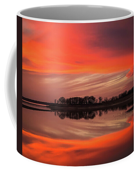 Lake Texoma Coffee Mug featuring the photograph Framed at Sunset by Pam Rendall