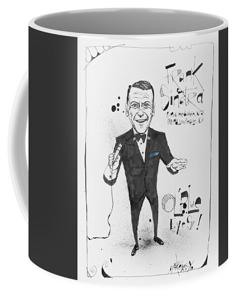  Coffee Mug featuring the drawing Frank Sinatra by Phil Mckenney